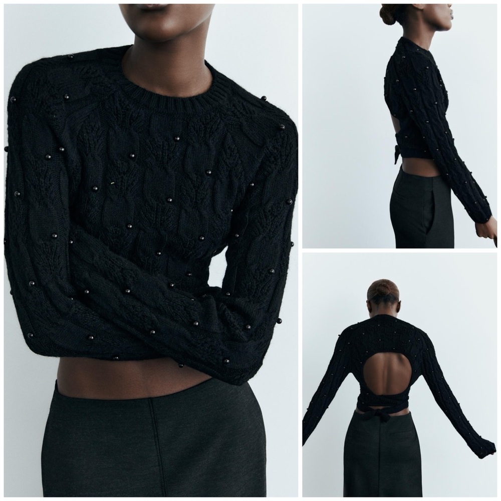 ZARA ~ KNIT PEARL SWEATER
